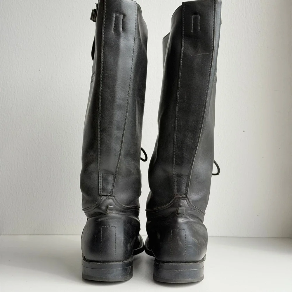 Harley-Davidson Police Patrol Boots Mens 12 Vintage Ball Lace Leather Tall USA